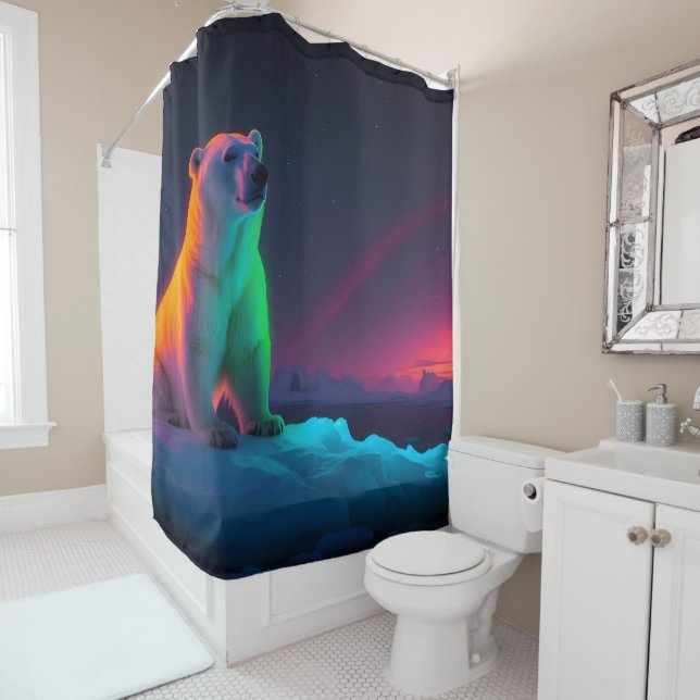Polar Serenity in Pastels Shower Curtain (In Situ)