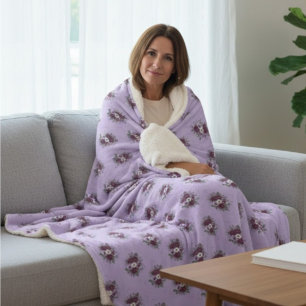 Polar Softness Violet Bouquet Blanket