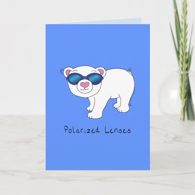 Polarised Glasses - Polar Bear Greeting Card (Front)