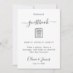 Polaroid Guest Book Sign Template Wedding,