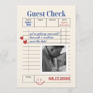 POLAROID Guest Check Save The Date Invitation