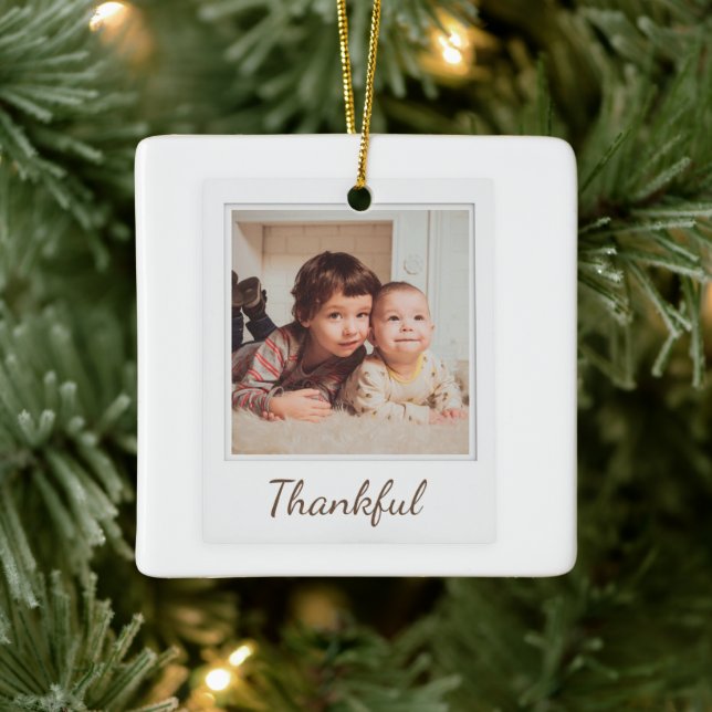 Polaroid Style Photo Ornament – Thankful (Tree)