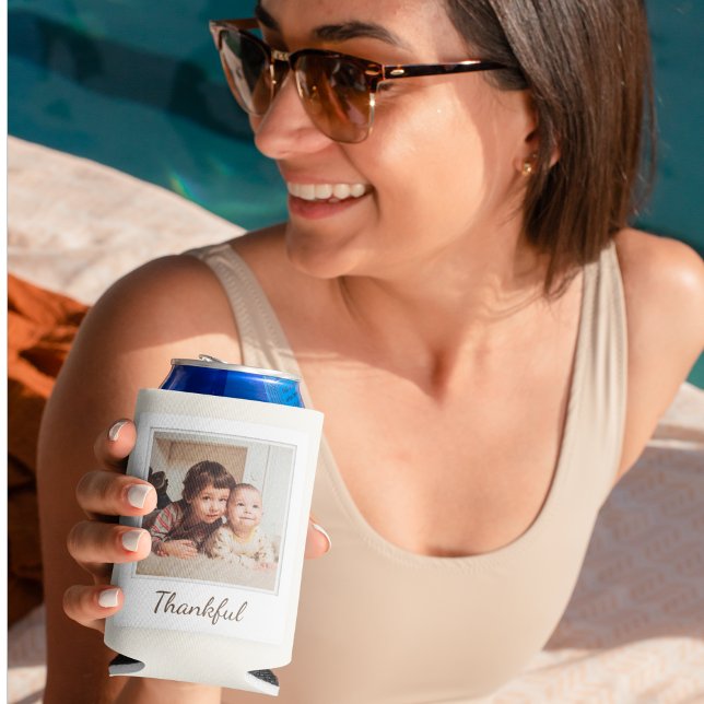 Polaroid Style Photo – Thankful & Blessed Can Cooler (Creator Uploaded)