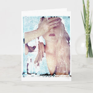 Polaroid Transfer Girl Greeting Card Blank Inside
