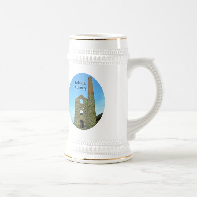 Poldark Country Mine Ruins Cornwall England Beer Stein (Right)