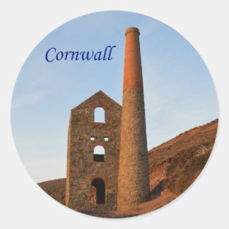 Poldark Country Mine Ruins Cornwall England Classic Round Sticker