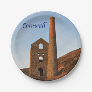 Poldark Country Mine Ruins Cornwall England Paper Plate
