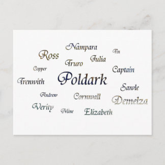 Poldark Names Postcard