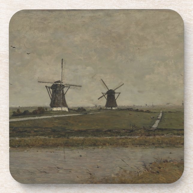 Polder with Mills near Overschie  Coaster (Front)
