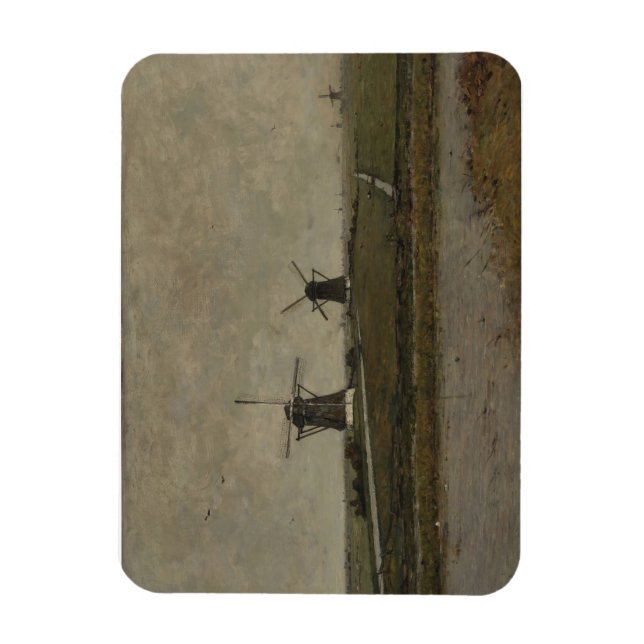 Polder with Mills near Overschie  Magnet (Vertical)