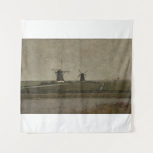 Polder with Mills near Overschie Tapestry