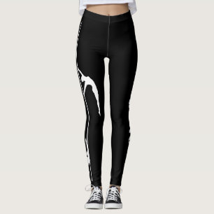 Pole Dance Black & White Leggings with Silhouette