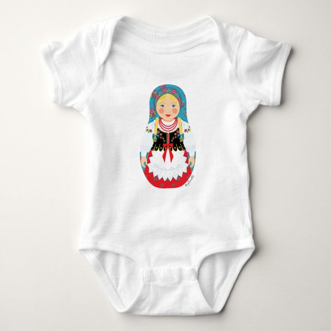 Pole Matryoshka Baby Bodysuit (Front)