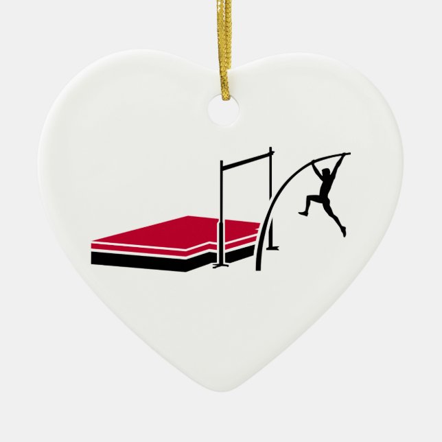 Pole vault ceramic tree decoration (Front)