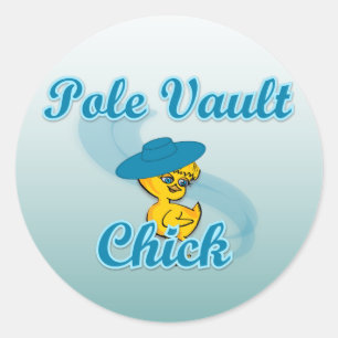 Pole Vault Chick #3 Classic Round Sticker