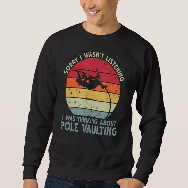 Pole Vault Distressed Vintage Look Pole Vaulting   Sweatshirt (Front)