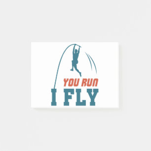 Pole Vault Funny Polevault Vaulting You Run I Fly Post-it Notes