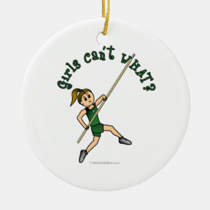 Pole Vault - Green (Light) Ceramic Tree Decoration