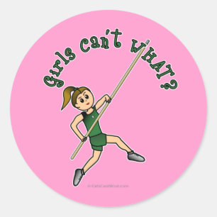 Pole Vault - Green (Light) Classic Round Sticker