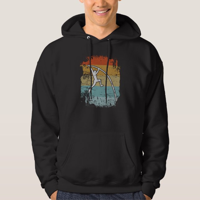 Pole Vault Pole Vaulting Retro Hoodie (Front)