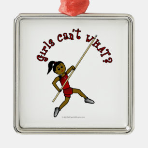 Pole Vault - Red (Dark) Metal Tree Decoration