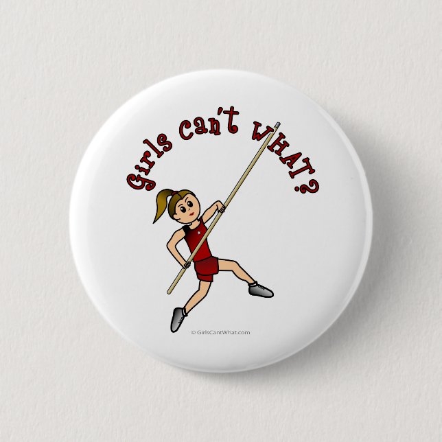 Pole Vault - Red (Light) 6 Cm Round Badge (Front)