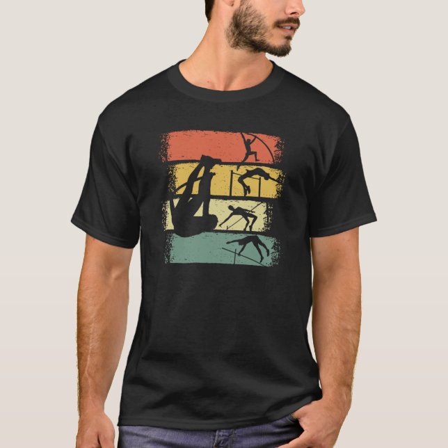 Pole Vault Retro Vintage T-Shirt (Front)