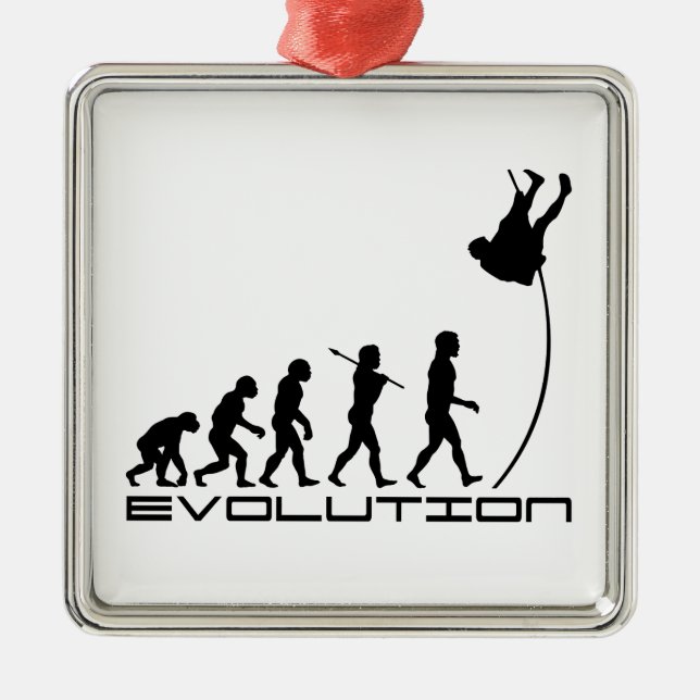 Pole Vault Sport Evolution Art Metal Tree Decoration (Front)