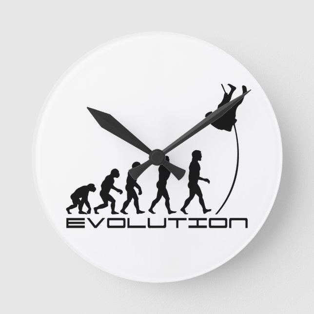 Pole Vault Sport Evolution Art Round Clock (Front)