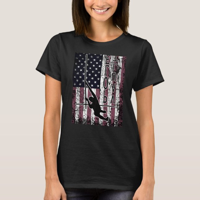 Pole Vault  Upside Down Independence Day T-Shirt (Front)