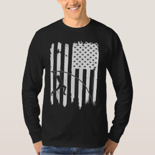 Pole Vault USA American Flag 4th of July Jump Spor T-Shirt