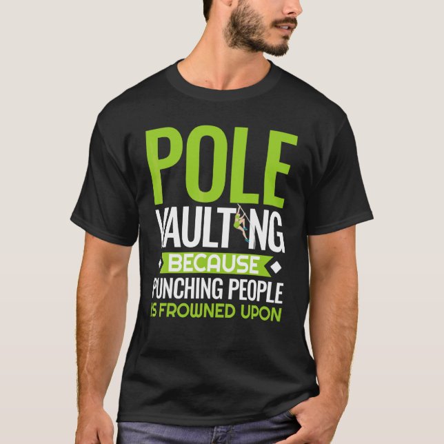 Pole Vaulting Beginner Vault Jumping Trainer Vault T-Shirt (Front)