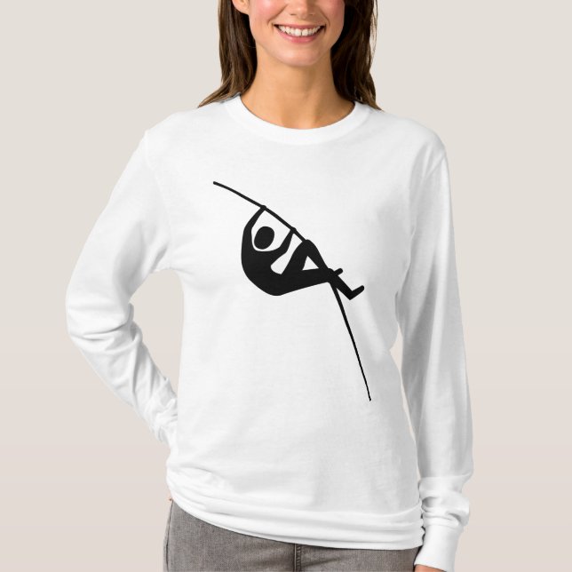 Pole Vaulting - Black T-Shirt (Front)