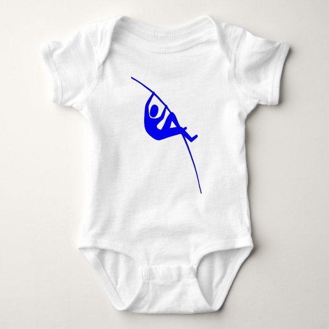 Pole Vaulting - Blue Baby Bodysuit (Front)