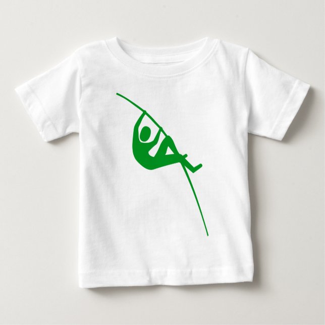 Pole Vaulting - Grass Green Baby T-Shirt (Front)