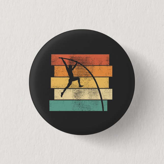 Pole Vaulting Retro 3 Cm Round Badge (Front)