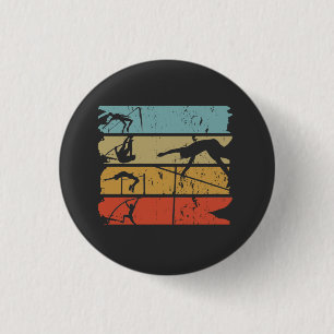 Pole Vaulting Retro 3 Cm Round Badge