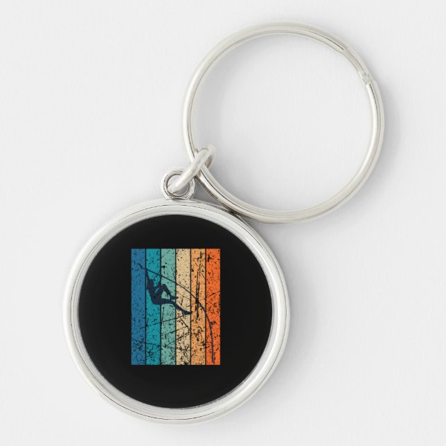 Pole Vaulting Retro Key Ring (Front)