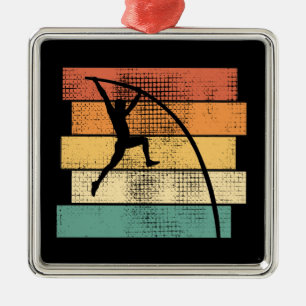 Pole Vaulting Retro  Metal Tree Decoration