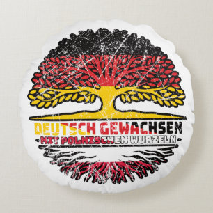 Polen Polnisch Deutsch Deutschland Baum Wurzel Round Cushion