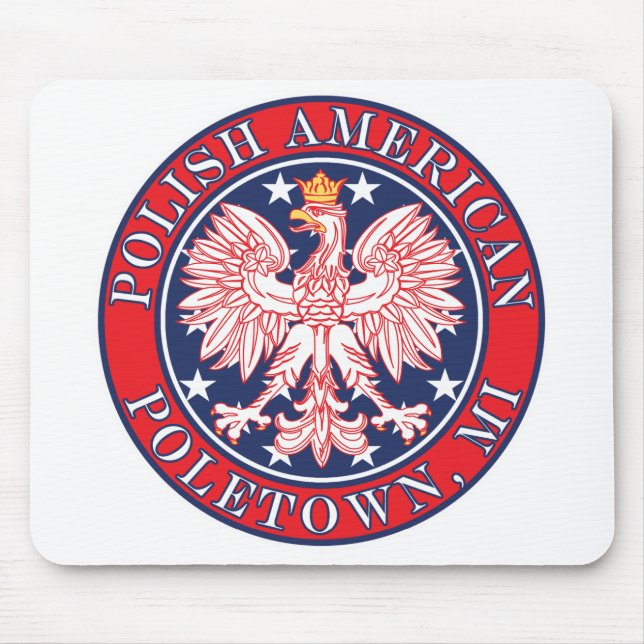 Poletown Michigan Polish Mouse Pad (Front)