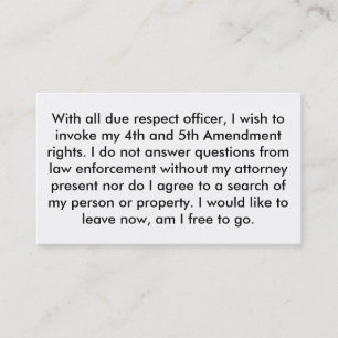 Police 5th Amendment Cards