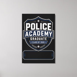 Police Academy Graduate 2026 Badge Gift Canvas Print