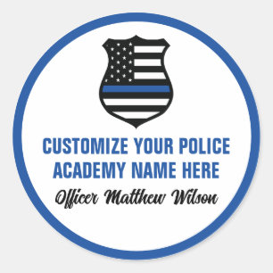 Police Academy Graduate Personalized Graduation Classic Round Sticker