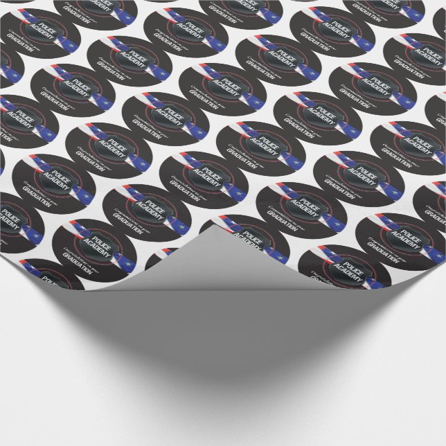 Police Academy Graduation, Congratulations Wrapping Paper (Corner)