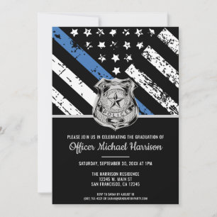 Police Academy Graduation Law Enforcement Invitation