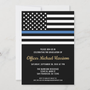 Police Academy Graduation Law Enforcement Officer Invitation