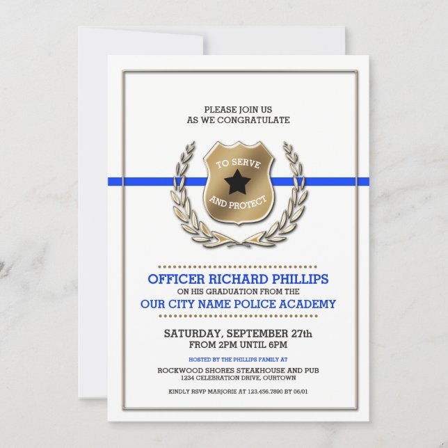 Police Academy Graduation Party Invitation (Front)