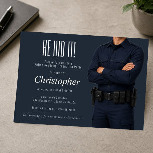 Police Academy Graduation Party Invite
