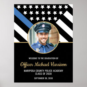 Police Academy Graduation Party Photo Welcome Poster